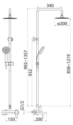 Душевая стойка BelBagno DELTA DEL-VSCM-IN Душевая стойка BelBagno DELTA DEL-VSCM-IN