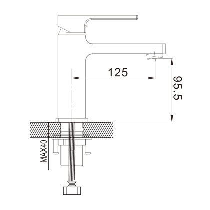 Смеситель для раковины ROSE RG10T R1001T-1 Смеситель для раковины ROSE RG10T R1001T-1