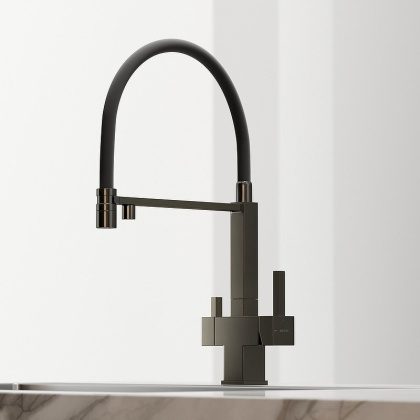 Смеситель для кухни SANCOS Moro с возможностью подключения фильтра для воды, цвет вороненая сталь, арт. SC4006GG