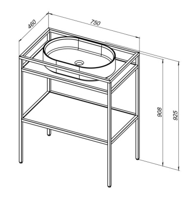 Консоль под раковину Allen Brau Liberty 75 1.33002.BB черный браш Консоль под раковину Allen Brau Liberty 75 1.33002.BB черный браш