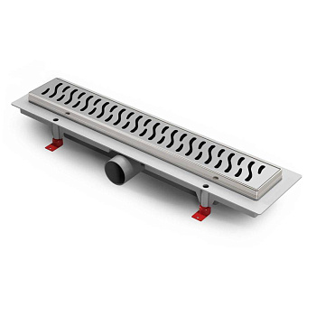 Душевой лоток 35 см Creto Zigzag CRE-350 ZN с решеткой, хром