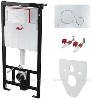 Инсталляция Alcaplast AM101/1120-4:1 RU M671-0001 для унитаза с клавишей смыва Хром глянцевый