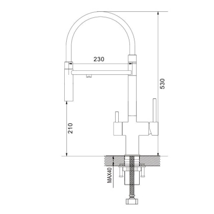 Смеситель для кухни с гибким изливом Shevanik S178 S178L Смеситель для кухни с гибким изливом Shevanik S178 S178L