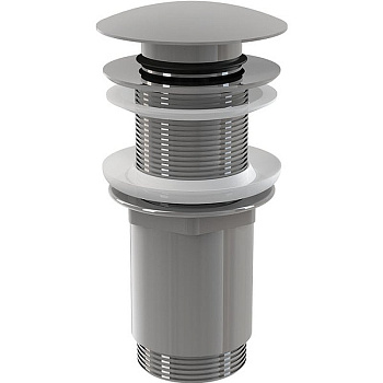 Донный клапан сифона для умывальника CLICK/CLACK 5/4", цельнометаллический с большой заглушкой, без перелива, для пластиковых и стеклянных умывальников