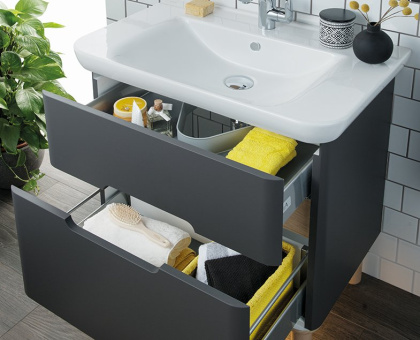 Тумба с раковиной Vitra Sento 78 60836 антрацит