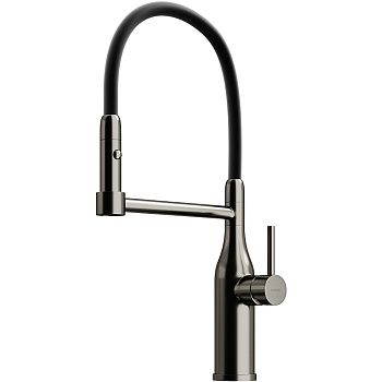Смеситель для кухни SANCOS Pride с гибким изливом, цвет вороненая сталь, арт. SC4011GG