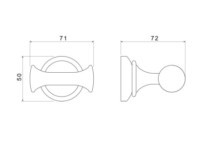 Крючок двойной AQUATEK, матовый черный AQ4502MB КЛАССИК