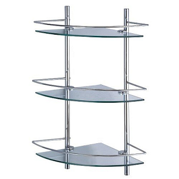 Полка стеклянная тройная, 30,5х61х30,5 см, хром, K-3133