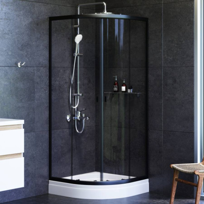 W88G-205-080BT64 X-Joy Twin Slide,  Душевое ограждение без  поддона, 80x80, профиль Черный