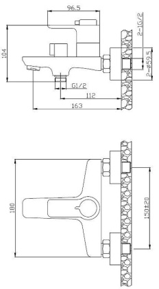 ANCONA Смеситель термостатический для ванны и душа, хром ANCONA-VASM-CRM ANCONA Смеситель термостатический для ванны и душа, хром ANCONA-VASM-CRM