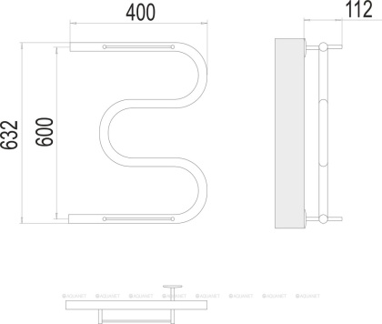 Полотенцесушитель Terminus М-образный с/п (1") 600х400