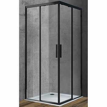 Душевой уголок Soft VSS-3SO900CLB, 900*900, черный, стекло прозрачное