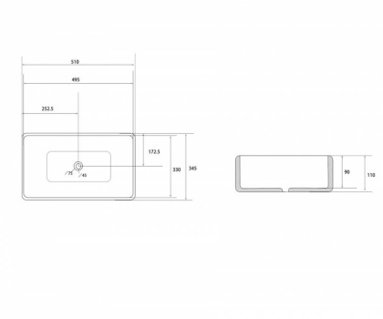 Раковина накладная ABBER Rechteck AC2207MW белая матовая