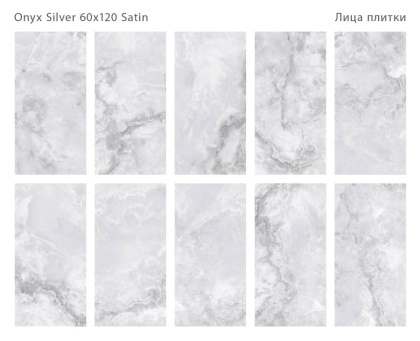 Керамогранит ONYX SILVER 60x120 SATIN, LunaRossa