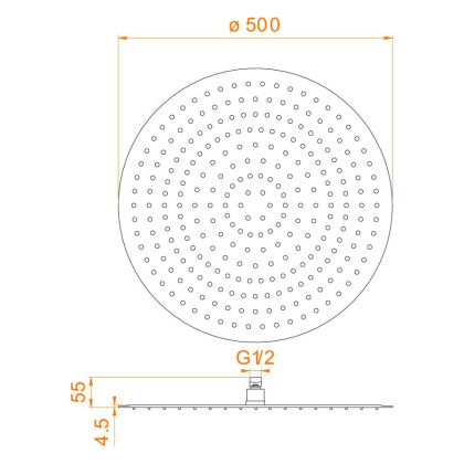 Верхний душ 3D круглый RGW SP-81B, RGW 21148150-04