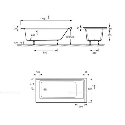 Акриловая ванна Jacob Delafon Formilia 170x80 см левосторонняя, шт