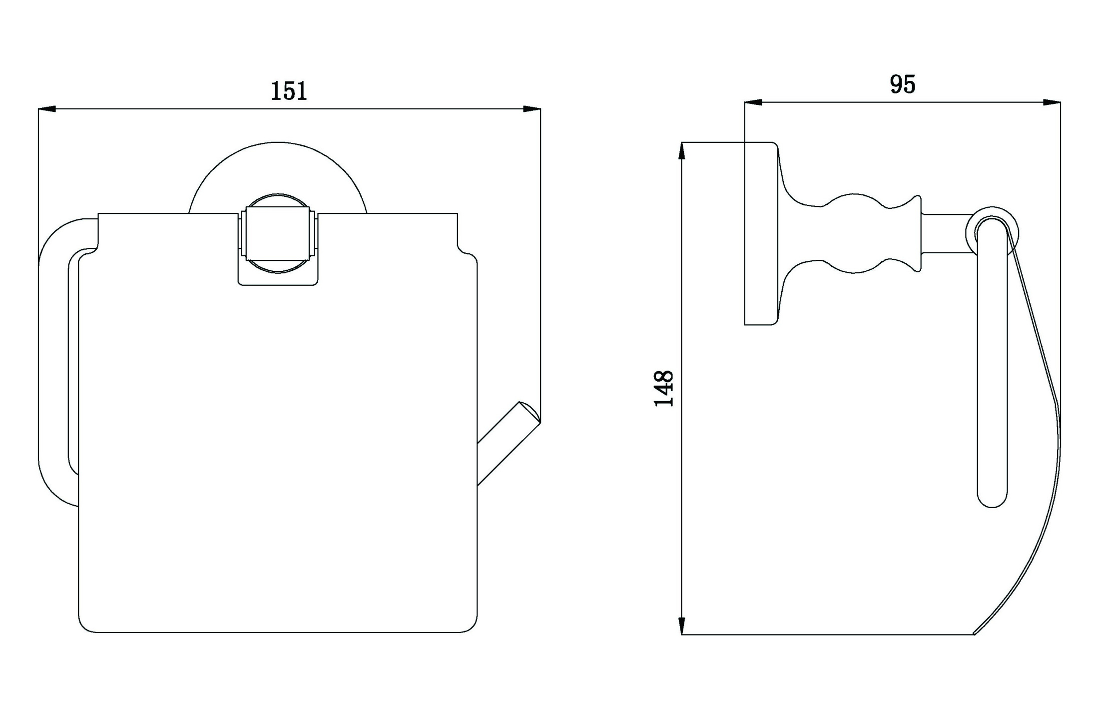 Держатель туалетной бумаги RUSH Crete, 14х15х9 см, цвет бронза, CR35111