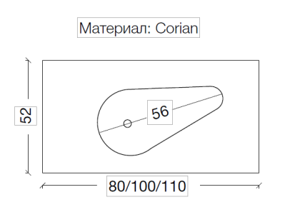 Столешница Corian Drop 81cm