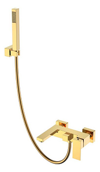 Смеситель для ванны с душем Qubic Shinny Gold Смеситель для ванны с душем Qubic Shinny Gold