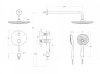 RELAX-DSET-01 Душевой комплект встраиваемый (смеситель встраиваемый, верхний душ, ручной душ со шлангом, штуцер с держателем), хром