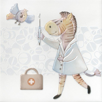 Декор VT\A505\5009 Айболит 5 белый,бежевый 20см*20см*6,9мм (1уп/10шт/)фауна, шт