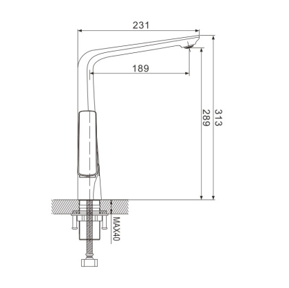 Смеситель для кухни, латунь R1313H