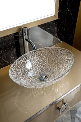 Столешница стекло 100см прямая Светлое золото