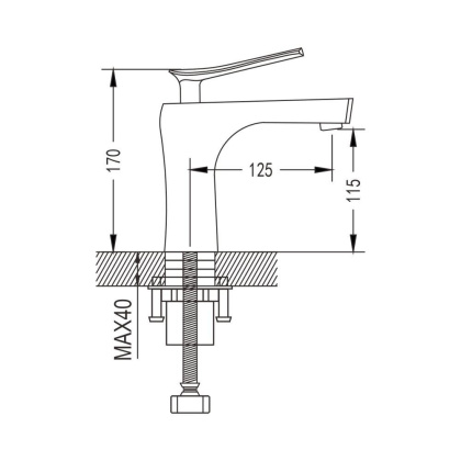 Смеситель для раковины латунь, хром S9601 Смеситель для раковины латунь, хром S9601