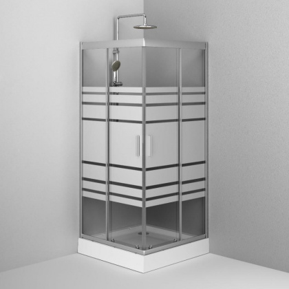 W45G-403-090TM Tender Squre Slide 90. Душевое ограждение, 90x90, профиль Хром, стекло прозрачное, бе