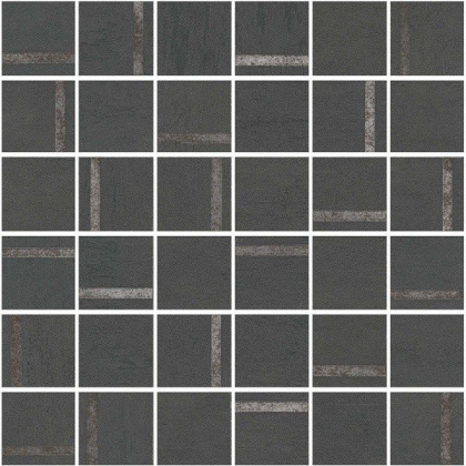 Декор Гварди 2 мозаичный антрацит матовый обрезной 30x30x0,9