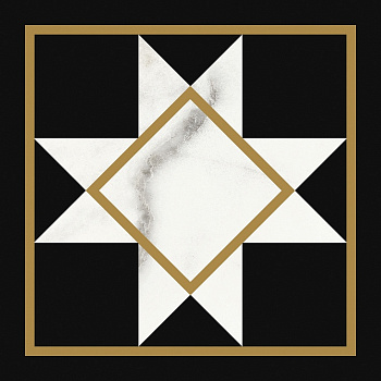 Декор Victorian Marble 45 Blck-Wht Gls 7R 20х20
