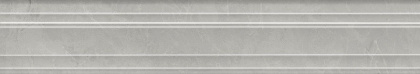 Бордюр Багет Риальто серый светлый глянцевый обрезной 40x7,3x2,7