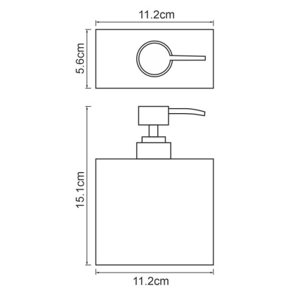 Дозатор для жидкого мыла Abens, 11,2х15,1х5,6 см, черный, K-3799