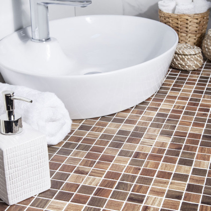 Стеклянная мозаика, DARK BLEND, Wood