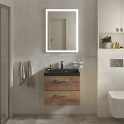 Тумба с раковиной подвесная  BelBagno AURORA 70 Rovere Tabacco, раковина белая