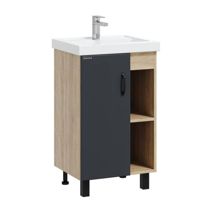 Тумба Onika Тимбер 50 напольная, серая мат./дуб сонома (ум. Фостер 50)