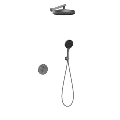Душевой комплект Inspire VSFW-3I22MT2GM встраиваемый, термостат, двухрежимный, вороненая сталь Душевой комплект Inspire VSFW-3I22MT2GM встраиваемый, термостат, двухрежимный, вороненая сталь