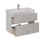 Тумба Lemark COMBI 100см под 1 раковину, подвесная/напольная, 2 ящика, цвет фасада: Бетон, цвет корпуса: Белый глянец Тумба Lemark COMBI 100см под 1 раковину, подвесная/напольная, 2 ящика, цвет фасада: Бетон, цвет корпуса: Белый глянец