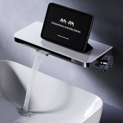 F8F72700 Func, встраиваемый смеситель на раковину с полкой и каскадным изливом, хром