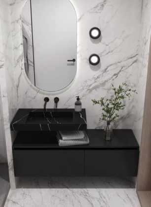 Столешница моноблок FLAT NERO MARQUINA (810*452*80)