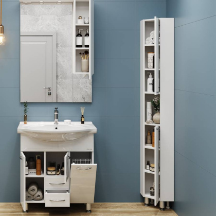 Пенал Onika Дюна 30 напольный, белый, универсальный, угловой