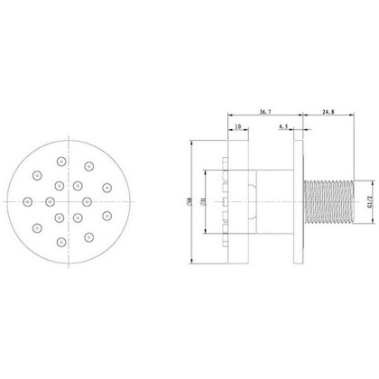Форсунка боковая наружного монтажа OMNIRES (хром) J08CR