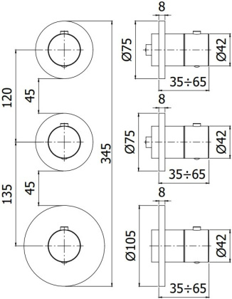 Смеситель для ванны с душем Paffoni Modular Box MDE018HG Смеситель для ванны с душем Paffoni Modular Box MDE018HG
