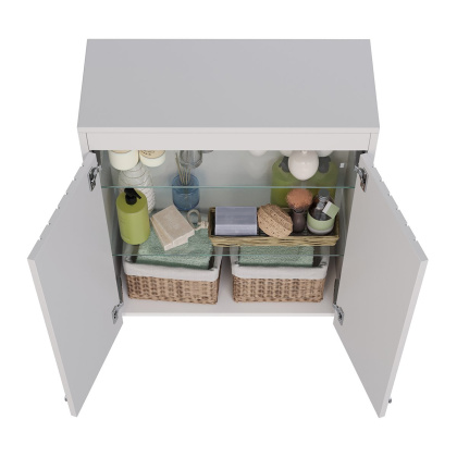 Шкаф Lemark ROMANCE 60см подвесной, 2-х дверный, цвет корпуса, фасада: Белый глянец