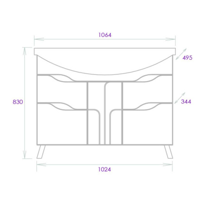 Тумба Onika Веронэлла 105 напольная, белая (ум. Стиль 105) Тумба Onika Веронэлла 105 напольная, белая (ум. Стиль 105)