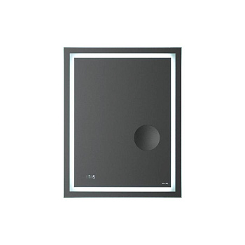 Универсальное зеркало  M91AMOX0553WG с контурной Led-подсветкой, часами и косметическим зеркалом, 70х55х3 см