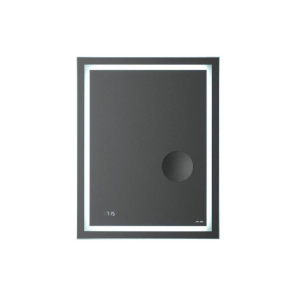 Универсальное зеркало  M91AMOX0553WG с контурной Led-подсветкой, часами и косметическим зеркалом, 70х55х3 см