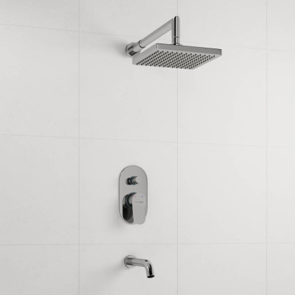 A13028 Встраиваемый комплект для ванны с изливом и верхней душевой насадкой Wasserkraft