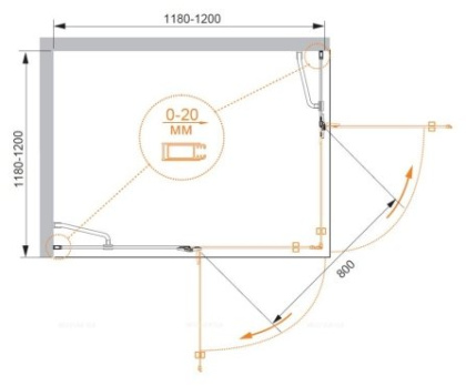 BERGAMO-W-A-2-120-C-Cr Душевой уголок
