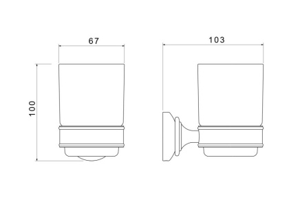Стакан с держателем AQUATEK AQ4504CR КЛАССИК